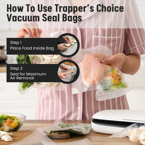 Trapper's Choice  Black/Clear Vacuum Seal Bags - Pack of 100 -  15" x 20" (4 Mil)